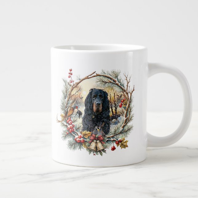 Caneca De Café Grande Gordon Setter Christmas Joy – Seasonal Dog Art (Direita)