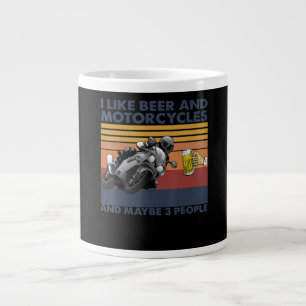 Caneca De Café Grande Gosto De Cerveja E Motociclos - Presente De Motoci