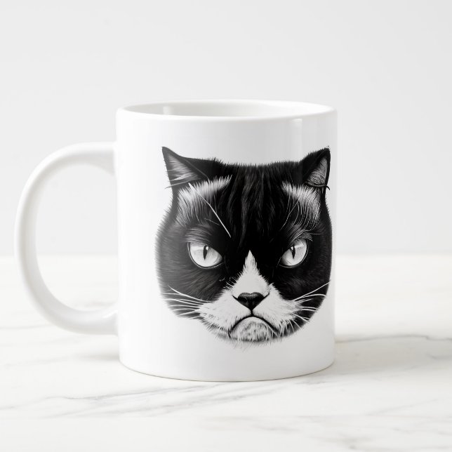 Caneca De Café Grande Gosto Do Meu Café Como Gosto Do Meu Gato Engraçado (Esquerda)