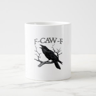 Caneca De Café Grande Gótico F-Caw-F Corvo Engraçado Humor Essencial Vin