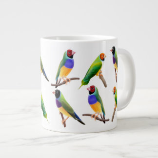 Caneca De Café Grande Gouldian Finch lança mug