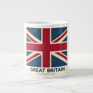 Caneca De Café Grande Grã-Bretanha "É mais rápido de trem" pôster vintag