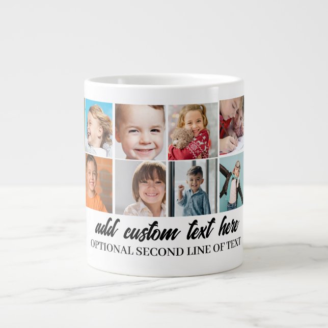 Caneca De Café Grande Grade de Colagem de Fotografias Personalizada 14 c (Frente)