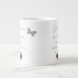 Caneca De Café Grande Graduação com Nome Personalizado, Data e Qualifica