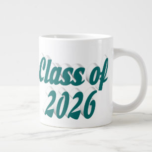 Caneca De Café Grande Graduação turma de 2026 texto verde