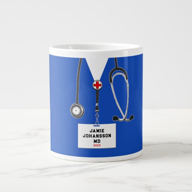 Caneca De Café Grande Graduado em Medicina (Frente)