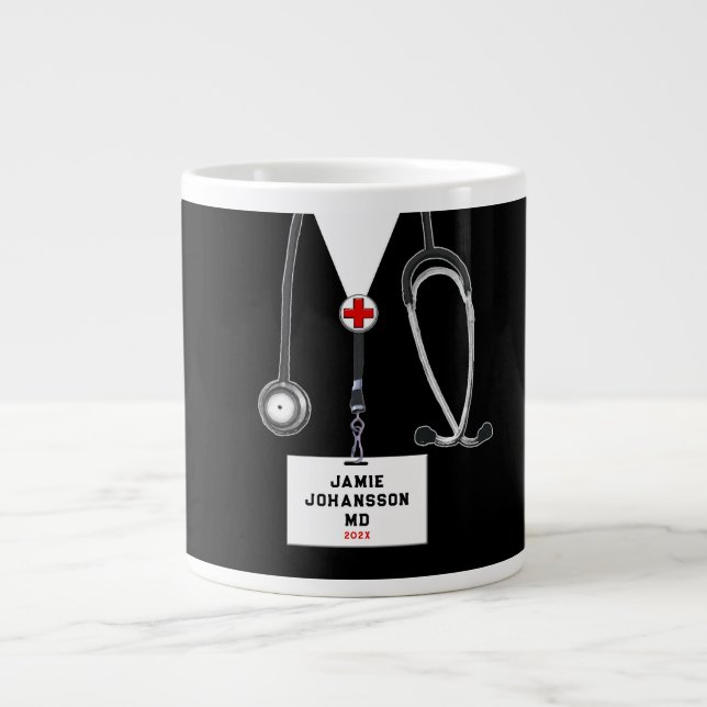 Caneca De Café Grande Graduado em Medicina (Frente)