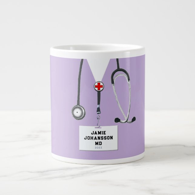 Caneca De Café Grande Graduado em Medicina (Frente)