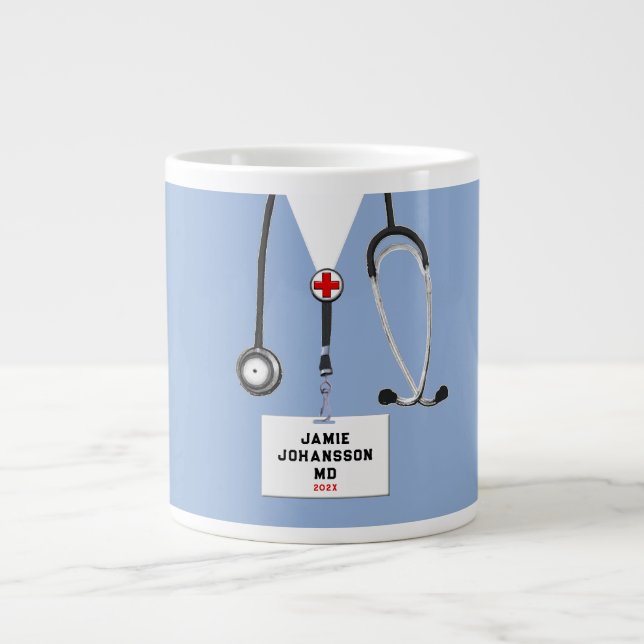 Caneca De Café Grande Graduado em Medicina (Frente)