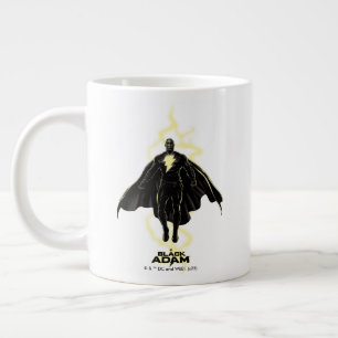 Caneca De Café Grande Gráfico Black Adam Lightning Silhouette