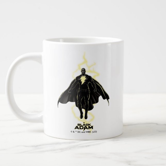 Caneca De Café Grande Gráfico Black Adam Lightning Silhouette (Esquerda)