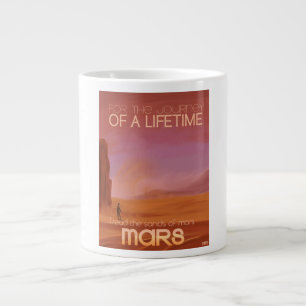 Caneca De Café Grande Gráfico de Férias Vintage Mars Fiction