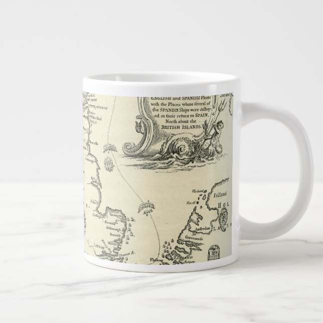 Caneca De Café Grande Gráfico do curso da Armada Espanhola (Direita)