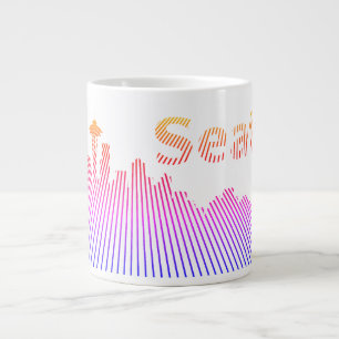 Caneca De Café Grande gráfico do horizonte literal Seattle