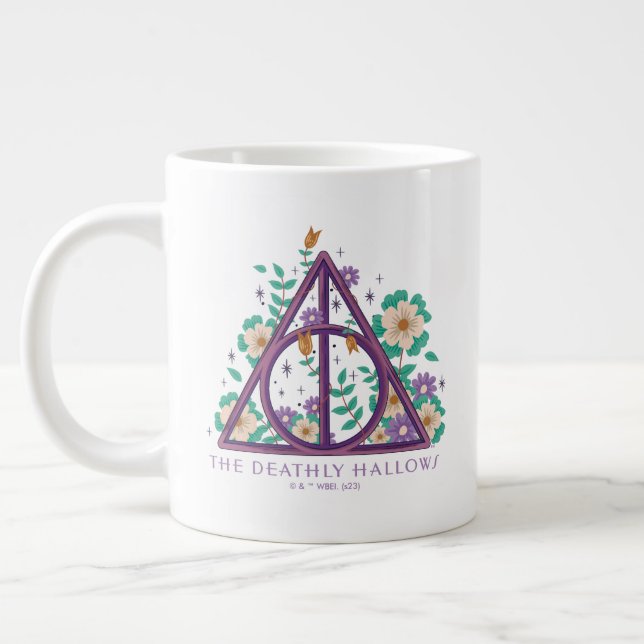 Caneca De Café Grande Gráfico Floral Deathly Hallow (Esquerda)