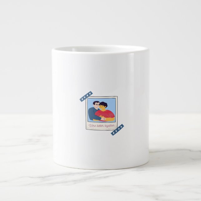 Caneca De Café Grande Gráfico Minimalista Unidos Fomos Melhores (Frente)