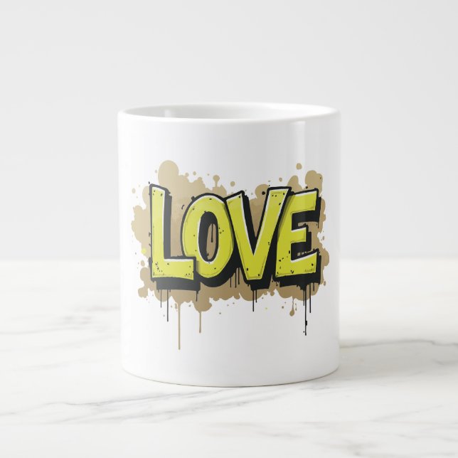 Caneca De Café Grande Grafite Urban Love Bloom (Frente)