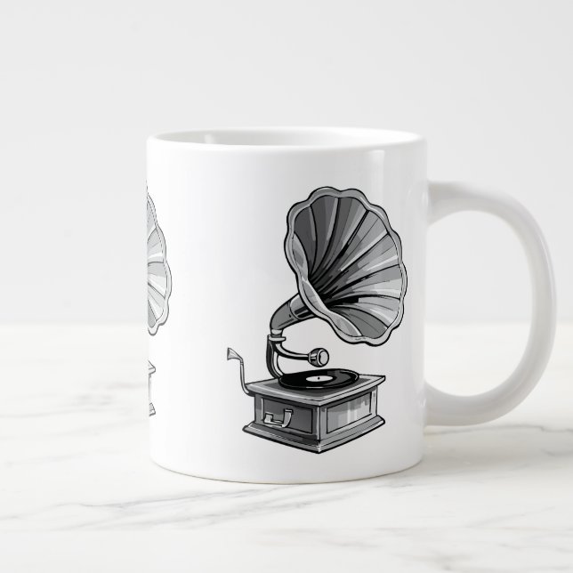 Caneca De Café Grande Gramofone (Direita)