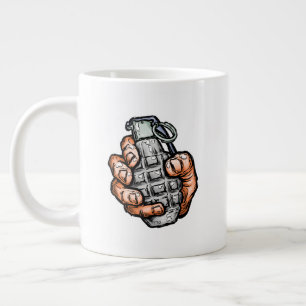 Caneca De Café Grande Granada Mão no Estilo História em quadrinhos