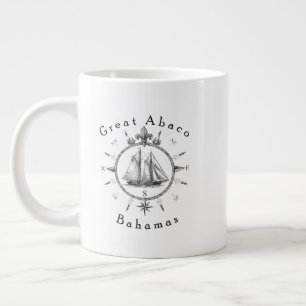 Caneca De Café Grande Grande Bússola Náutica de Vela Abaco Bahamas