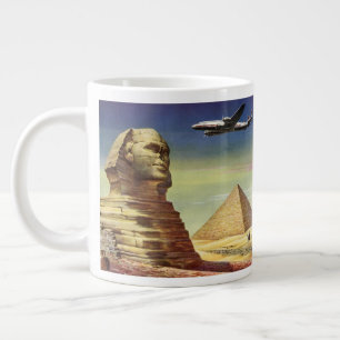 Caneca De Café Grande Grande Esfinge de Gizé vintage, Pirâmides do Egito