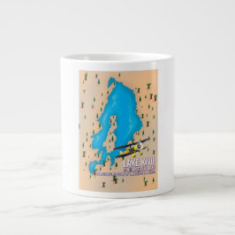 Caneca De Café Grande Grande lago africano mapa de viagem do Lago Kivu.