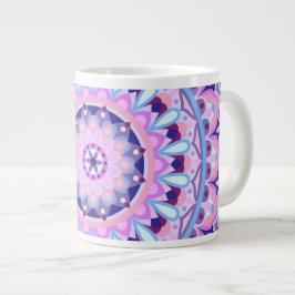 Caneca De Café Grande Grande Mandala Roxo Oversized Boho Espiritual Acon