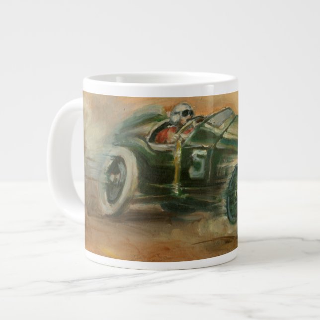Caneca De Café Grande Grande Prêmio da França Racecar por Ethan Harper (Frente Esquerda)