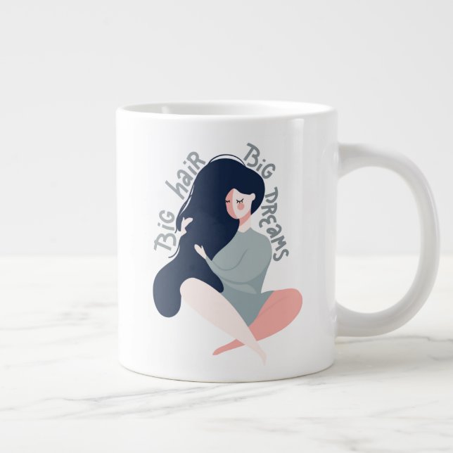Caneca De Café Grande Grandes Sonhos De Cabelo (Direita)