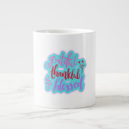 Caneca De Café Grande Grata citação abençoada e grata