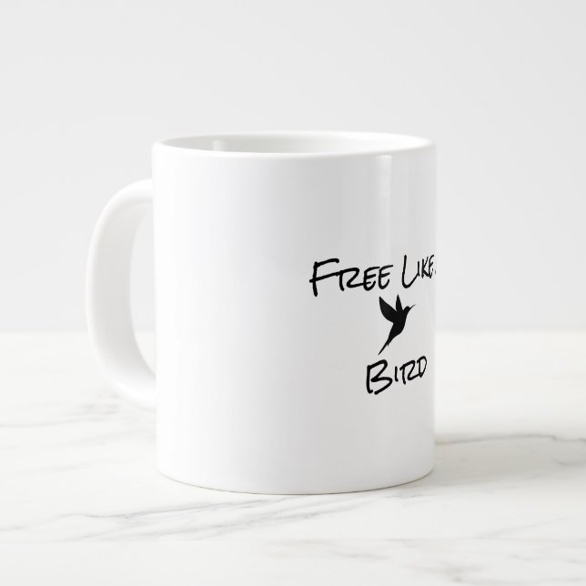 Caneca De Café Grande Grátis como uma mug de especialidade de pássaros (Frente Esquerda)