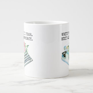 Caneca De Café Grande Gravar Sem Medo Editar Sem Compaixão | Vintage