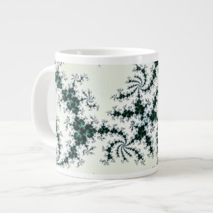 Caneca De Café Grande Green Webs - delicada renda fractal