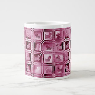 Caneca De Café Grande Grelha de Cachorros Scottie Puppies