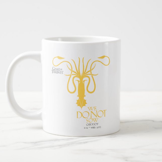 Caneca De Café Grande Greyjoy Sigil - Nós Não Fazemos Sow (Esquerda)