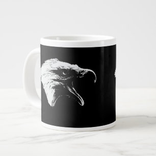 Caneca De Café Grande Gritando águia calva em branco