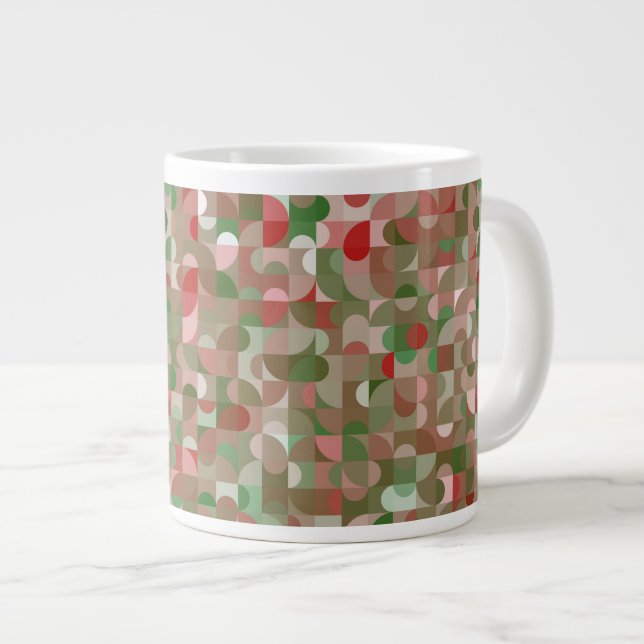 Caneca De Café Grande Groovy Boho Mod Retro Geométrico Giant Co (Frente Esquerda)