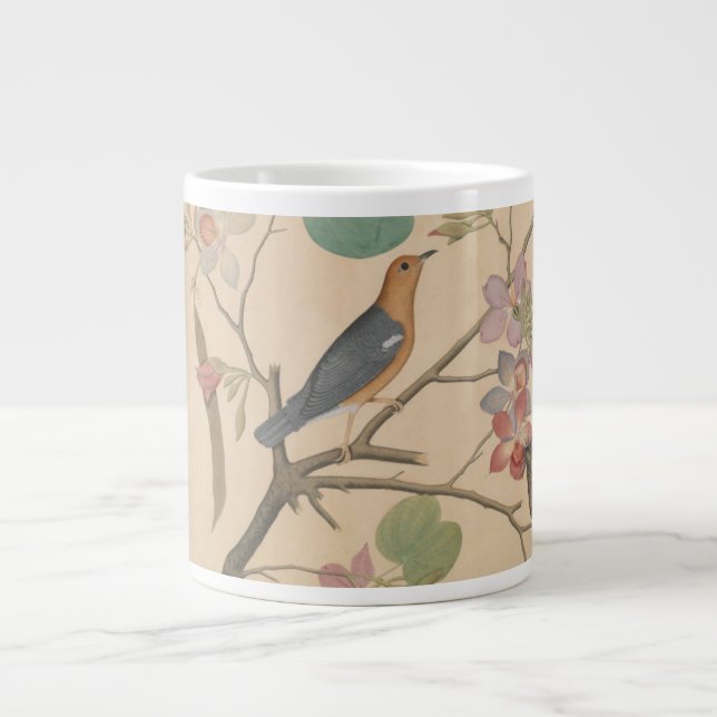 Caneca De Café Grande Ground Thrush e Moth em uma ramificação Orchid (Frente)