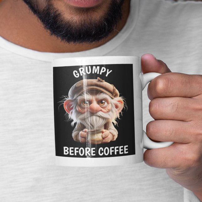Caneca De Café Grande Grumpy Antes Do Café (Criador carregado)