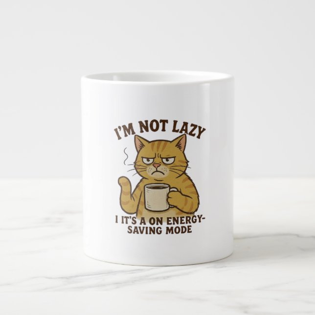 Caneca De Café Grande Grumpy Cat in Energy-Saving Mode Mug (Frente)