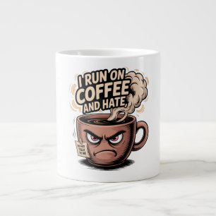Caneca De Café Grande Grumpy Coffee Mug - Eu corro no café e no ódio