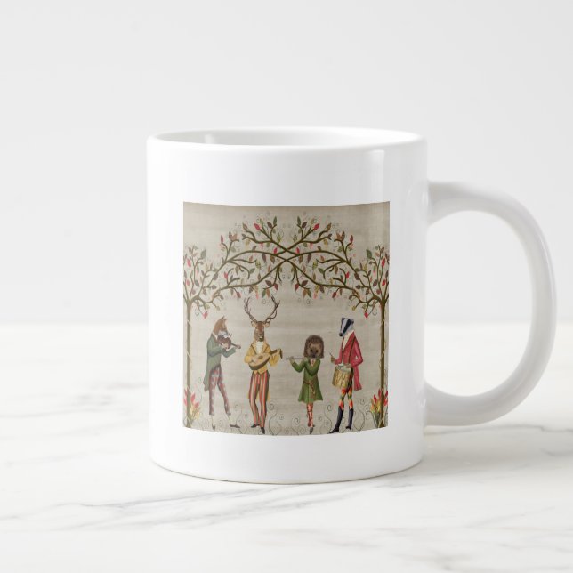 Caneca De Café Grande Grupo Minstrel de Animais das Florestas (Direita)
