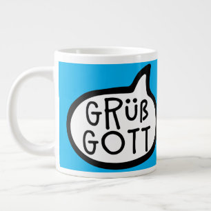 Caneca De Café Grande Grüß Gott, alemão Hello, Áustria, Baviera, Suábia