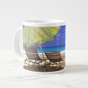 Caneca De Café Grande Guarda-sol de Praia, Abaco, Bahamas