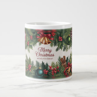 Caneca De Café Grande Guarlanda Festiva Clássica