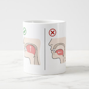 Caneca De Café Grande Guia de Mewing Contorno de Mandíbula Looksmaxxing 