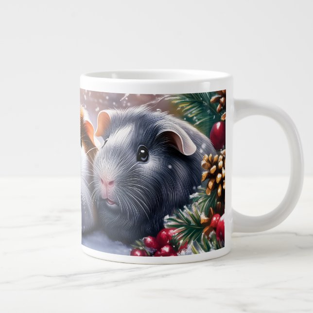 Caneca De Café Grande Guiné Pigs Winter Wonderland (Direita)