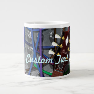 Caneca De Café Grande Guitarra Elétrica e Amp Musical