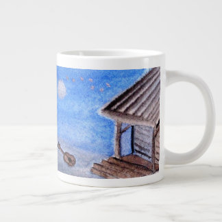 Caneca De Café Grande ...guitarra perdida..arte de Jutta Gabriel...
