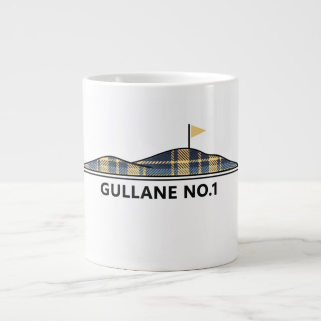 Caneca De Café Grande Gullane Golf Presente Escocês de Golfe Tartan  (Frente)